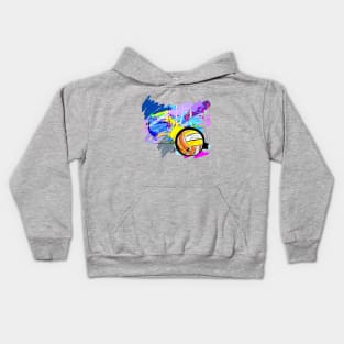 volleyball sport art  brush stroke style design Kids Hoodie